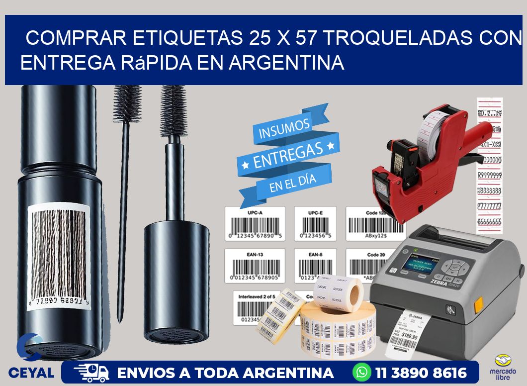 Comprar etiquetas 25 x 57 troqueladas con entrega rápida en Argentina