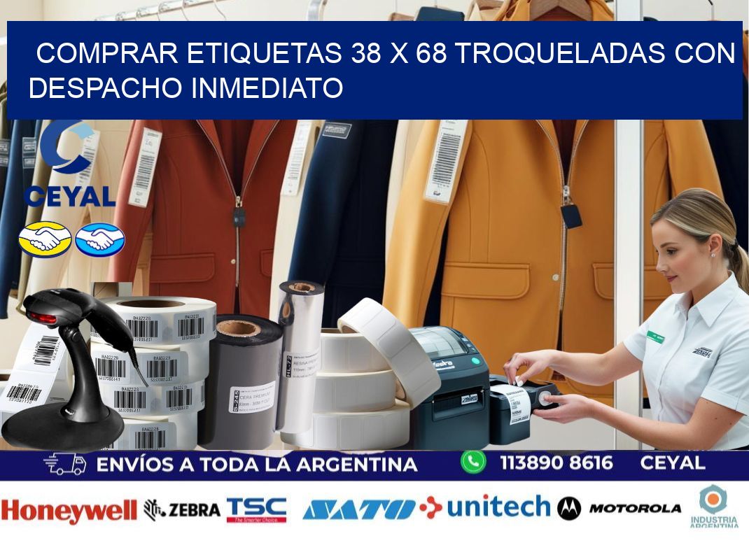 Comprar etiquetas 38 x 68 troqueladas con despacho inmediato