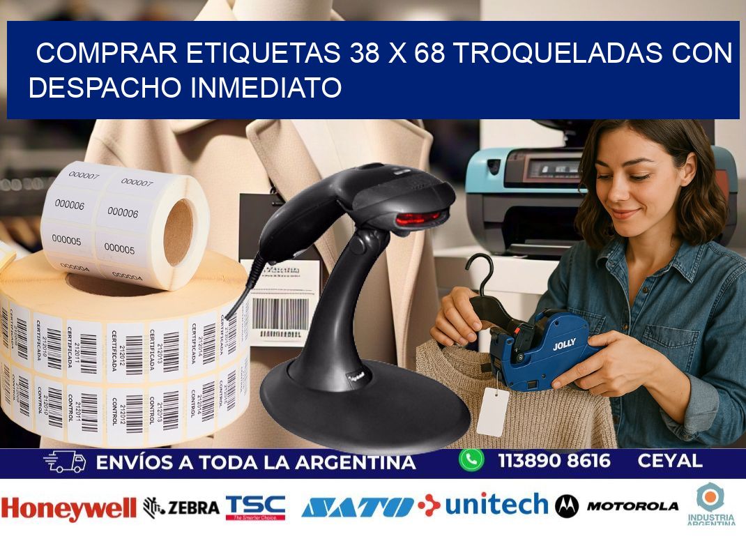 Comprar etiquetas 38 x 68 troqueladas con despacho inmediato