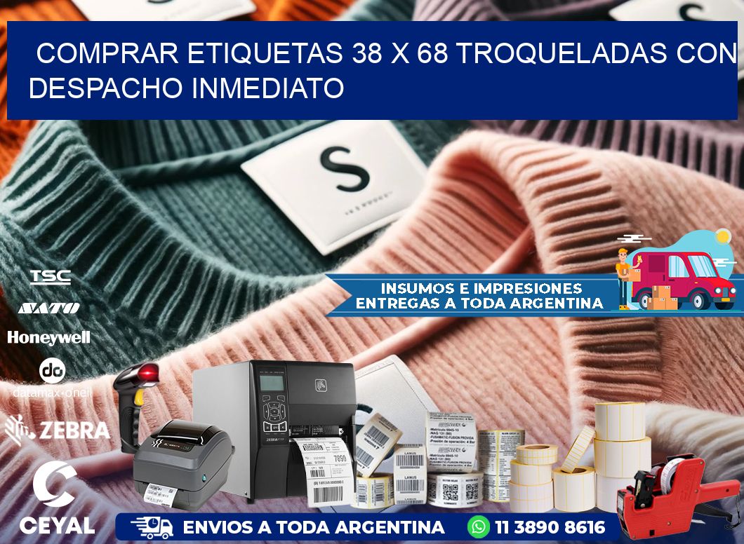 Comprar etiquetas 38 x 68 troqueladas con despacho inmediato
