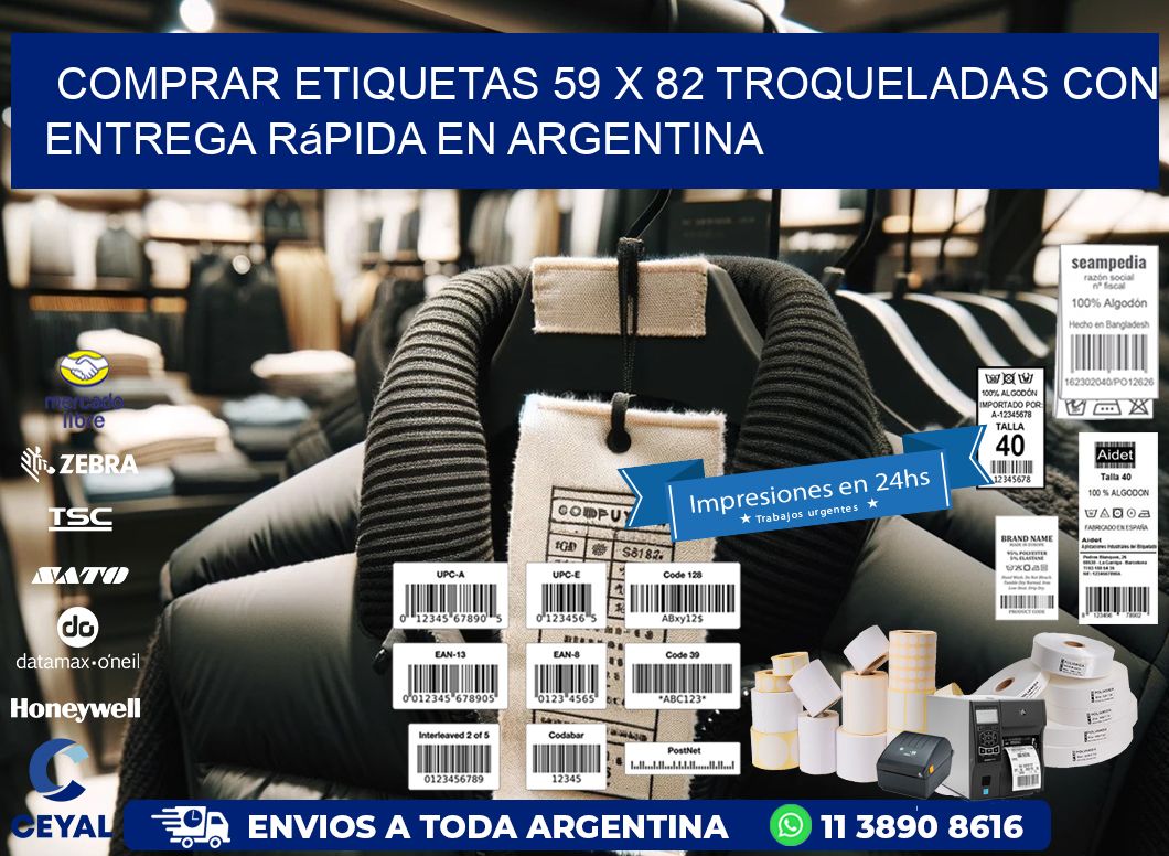 Comprar etiquetas 59 x 82 troqueladas con entrega rápida en Argentina