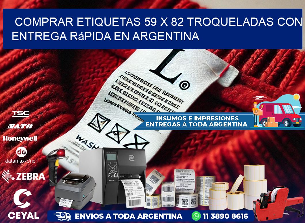 Comprar etiquetas 59 x 82 troqueladas con entrega rápida en Argentina