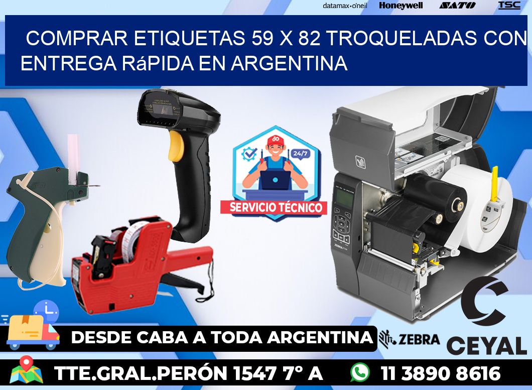 Comprar etiquetas 59 x 82 troqueladas con entrega rápida en Argentina