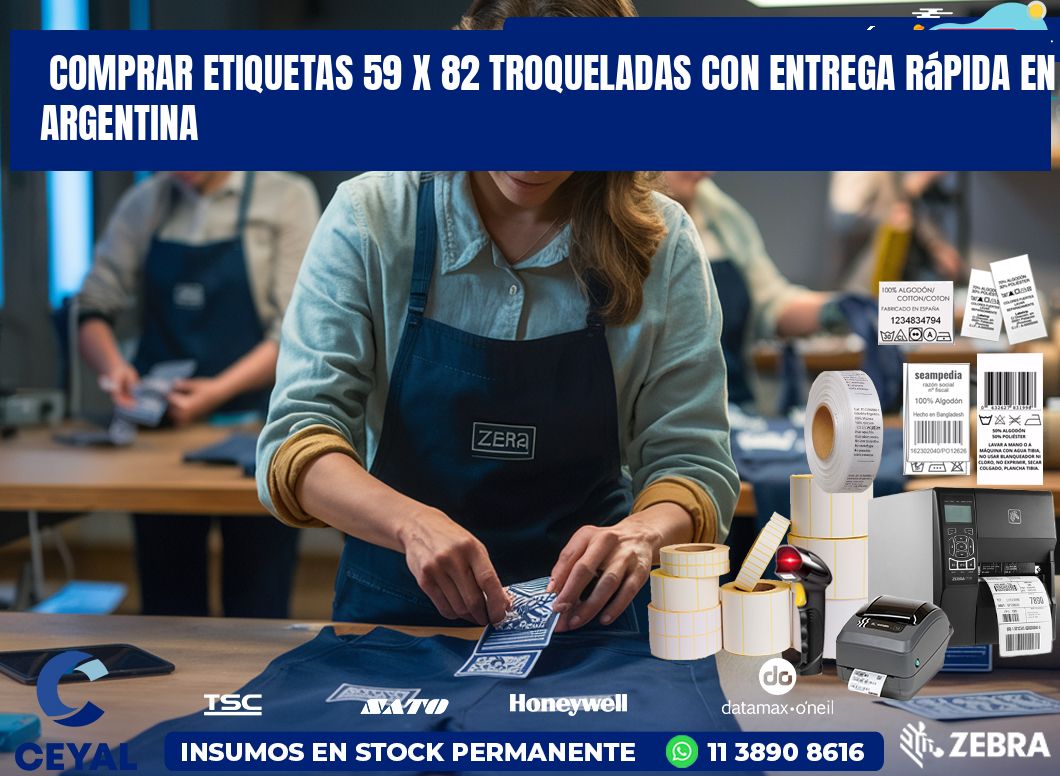 Comprar etiquetas 59 x 82 troqueladas con entrega rápida en Argentina