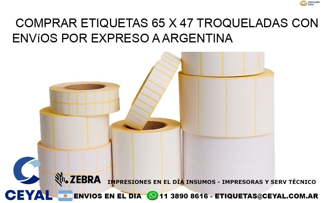 Comprar etiquetas 65 x 47 troqueladas con envíos por expreso a Argentina