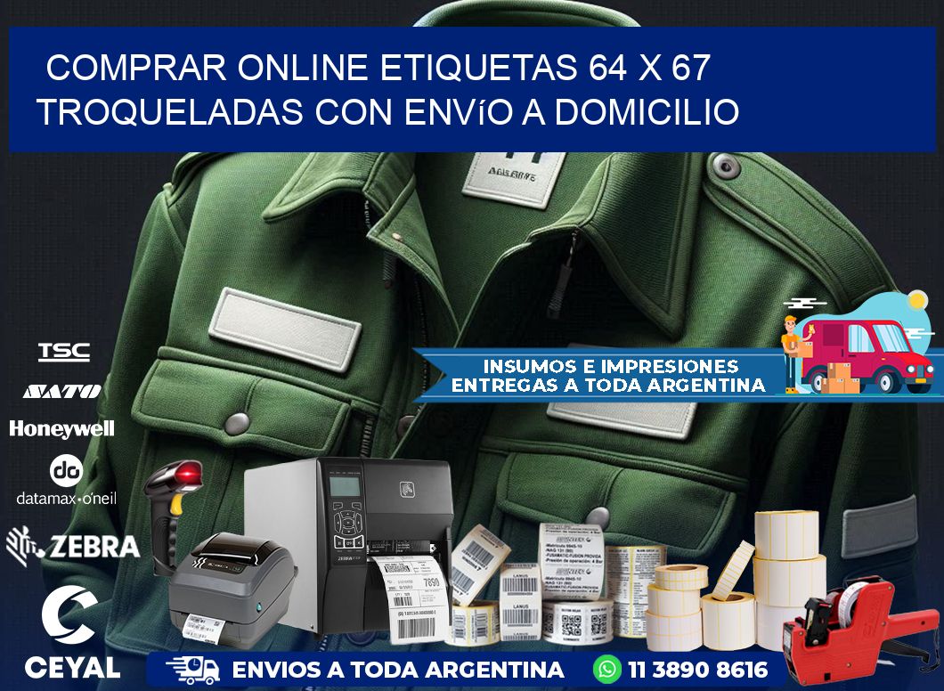 Comprar online etiquetas 64 x 67 troqueladas con envío a domicilio