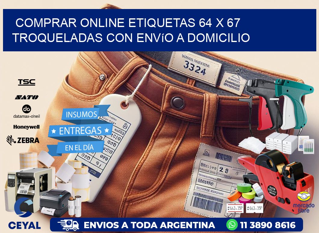 Comprar online etiquetas 64 x 67 troqueladas con envío a domicilio