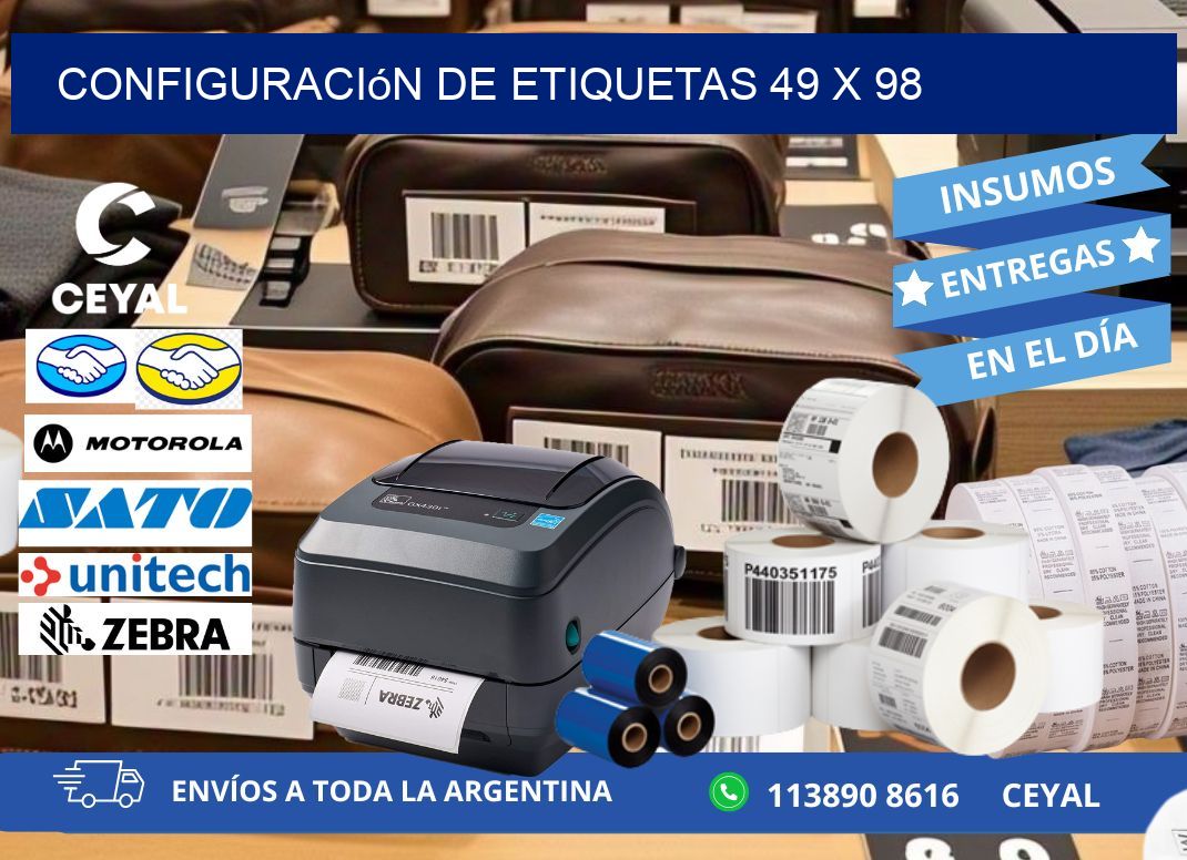 Configuración de etiquetas 49 x 98