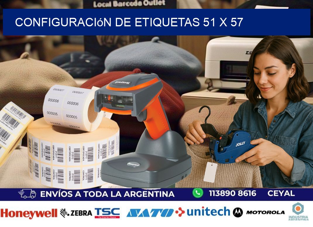 Configuración de etiquetas 51 x 57