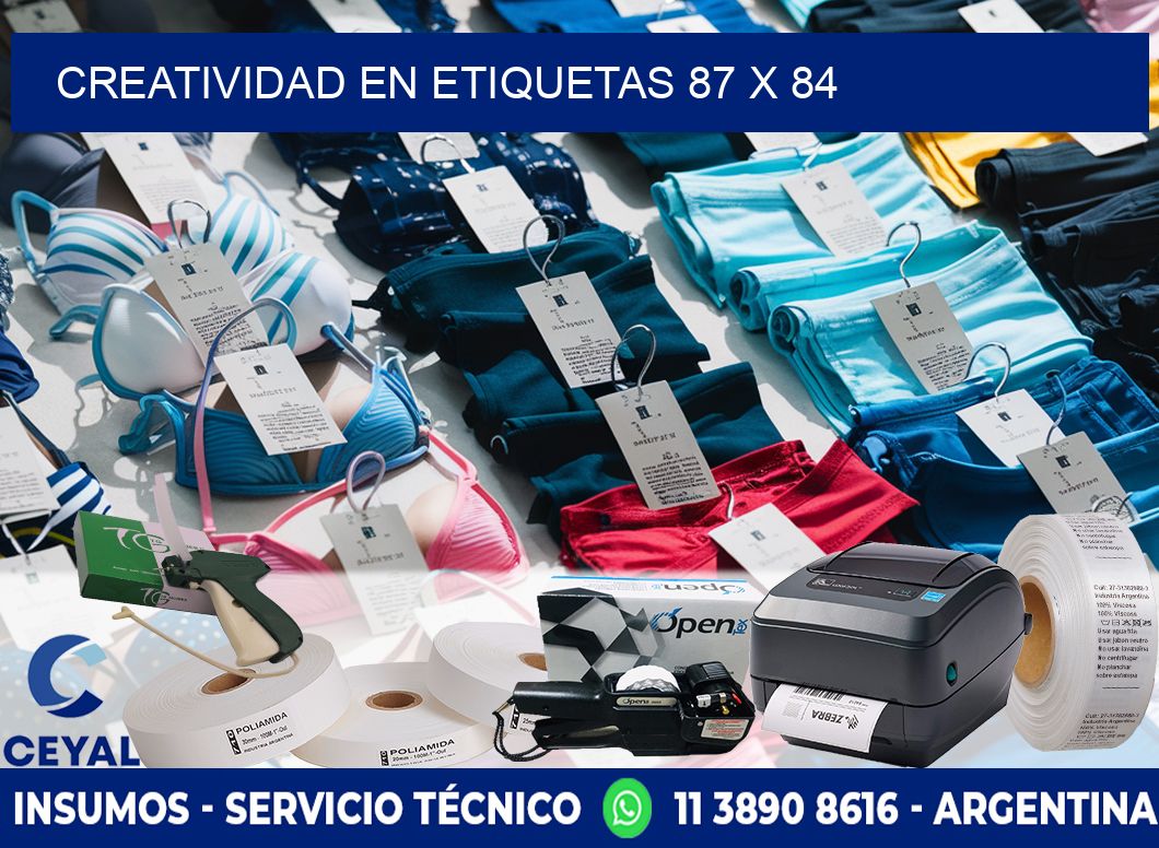Creatividad en etiquetas 87 x 84
