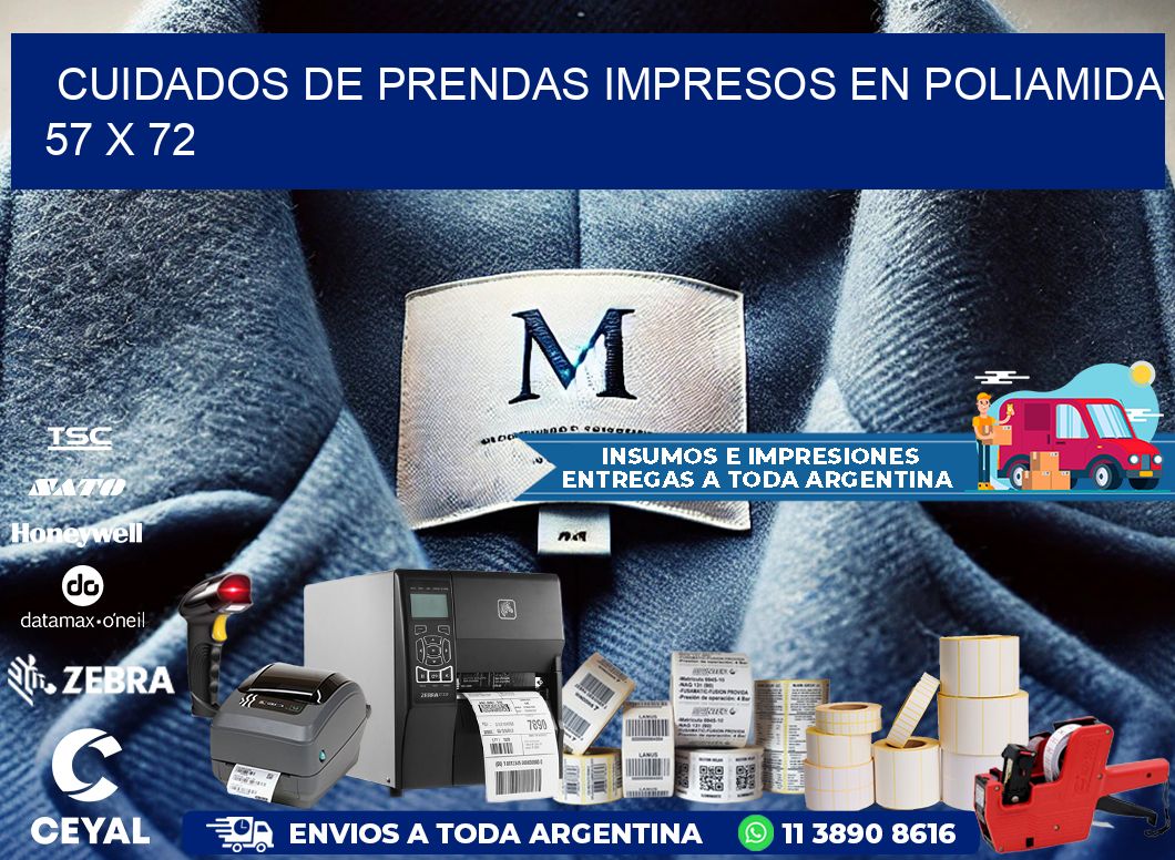 Cuidados de prendas impresos en poliamida  57 x 72