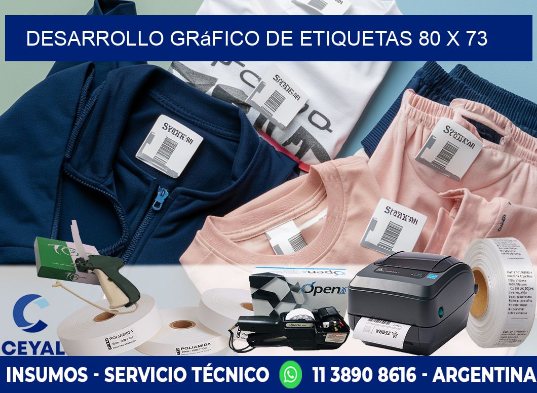 Desarrollo gráfico de etiquetas 80 x 73