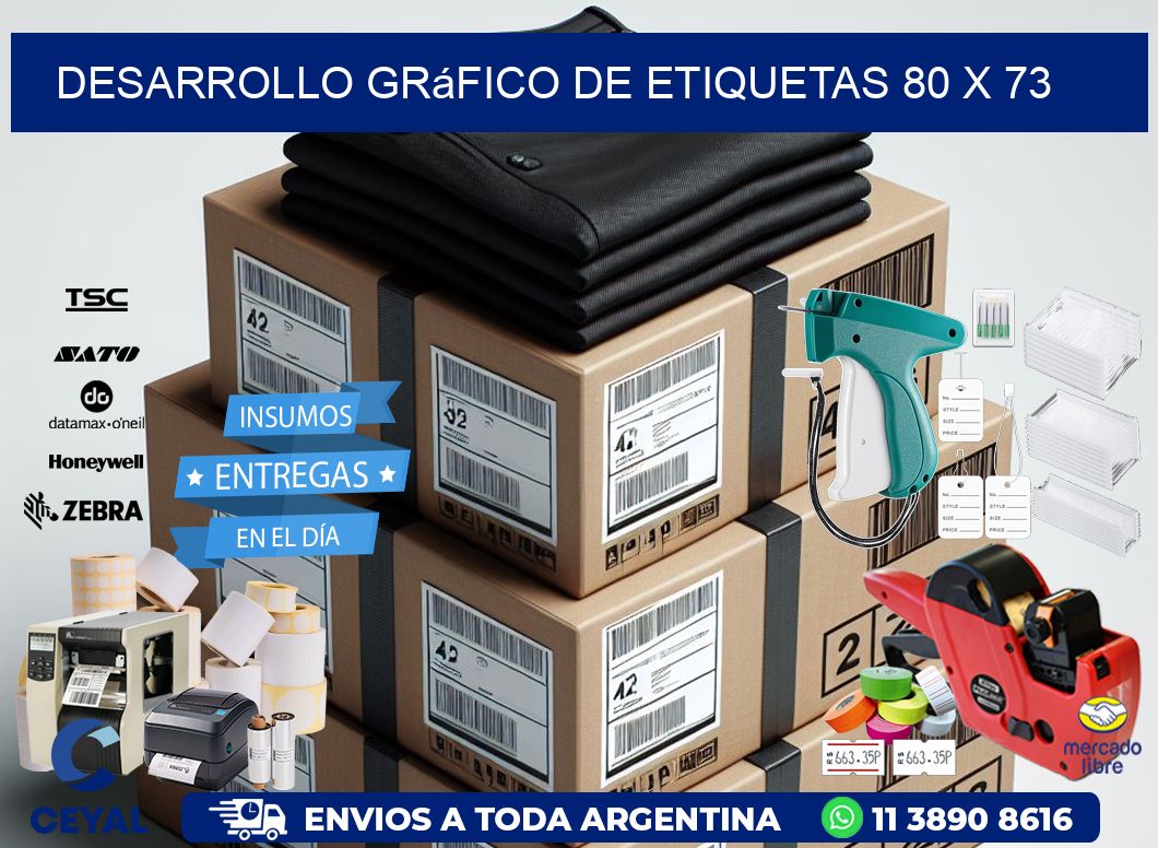 Desarrollo gráfico de etiquetas 80 x 73