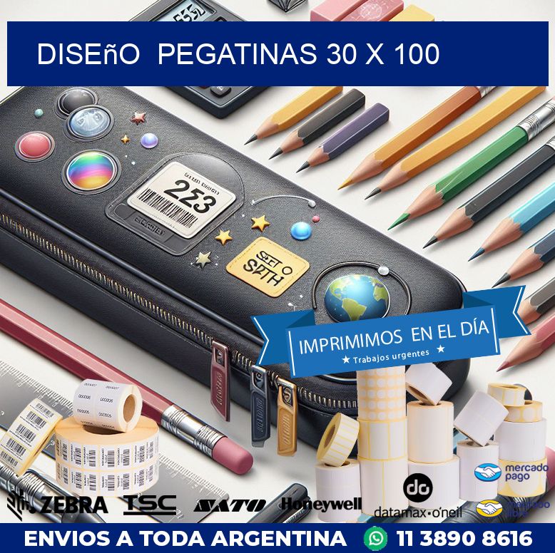 Diseño  PEGATINAS 30 x 100
