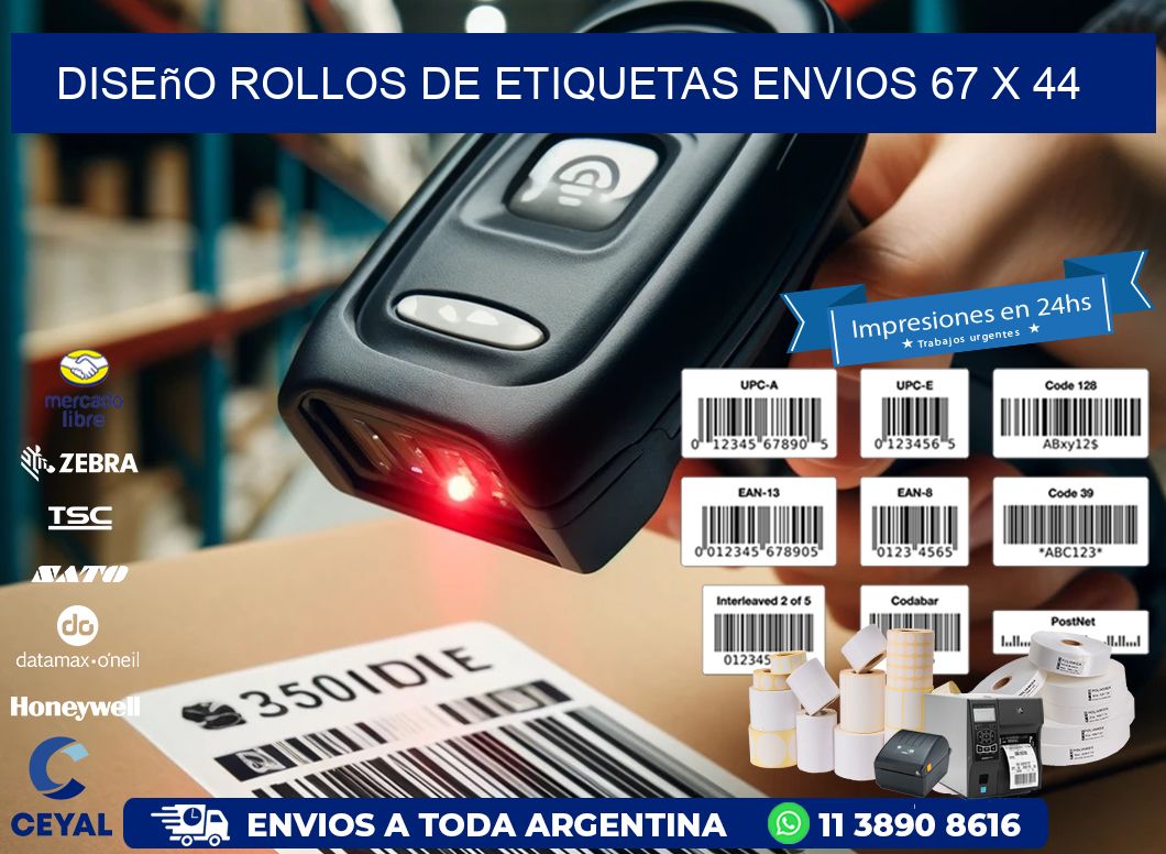 Diseño ROLLOS DE ETIQUETAS ENVIOS 67 x 44
