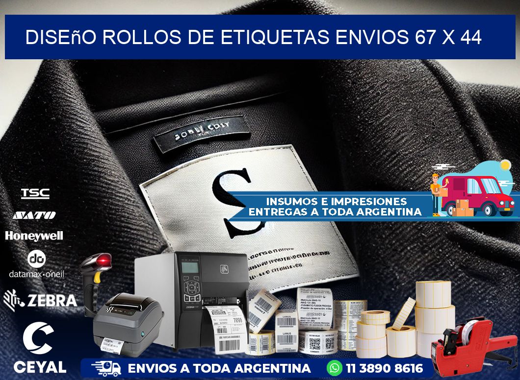 Diseño ROLLOS DE ETIQUETAS ENVIOS 67 x 44