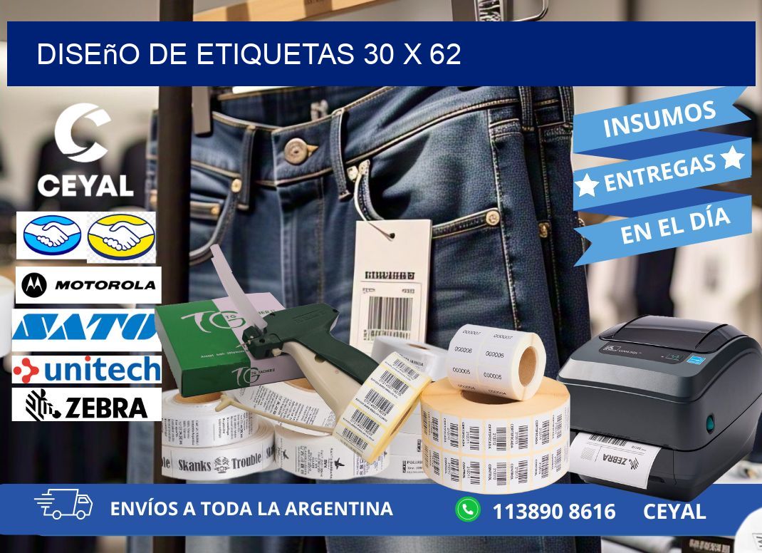 Diseño de etiquetas 30 x 62