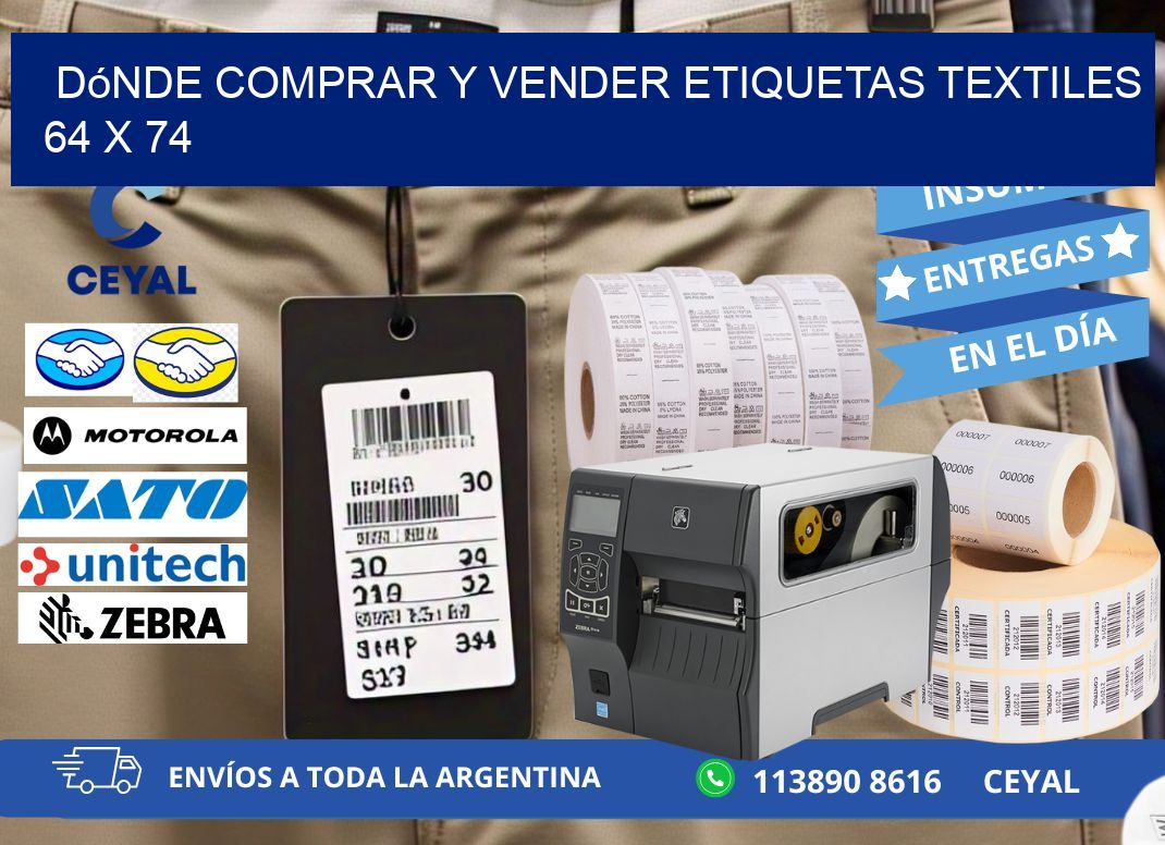 Dónde Comprar y Vender Etiquetas Textiles 64 x 74