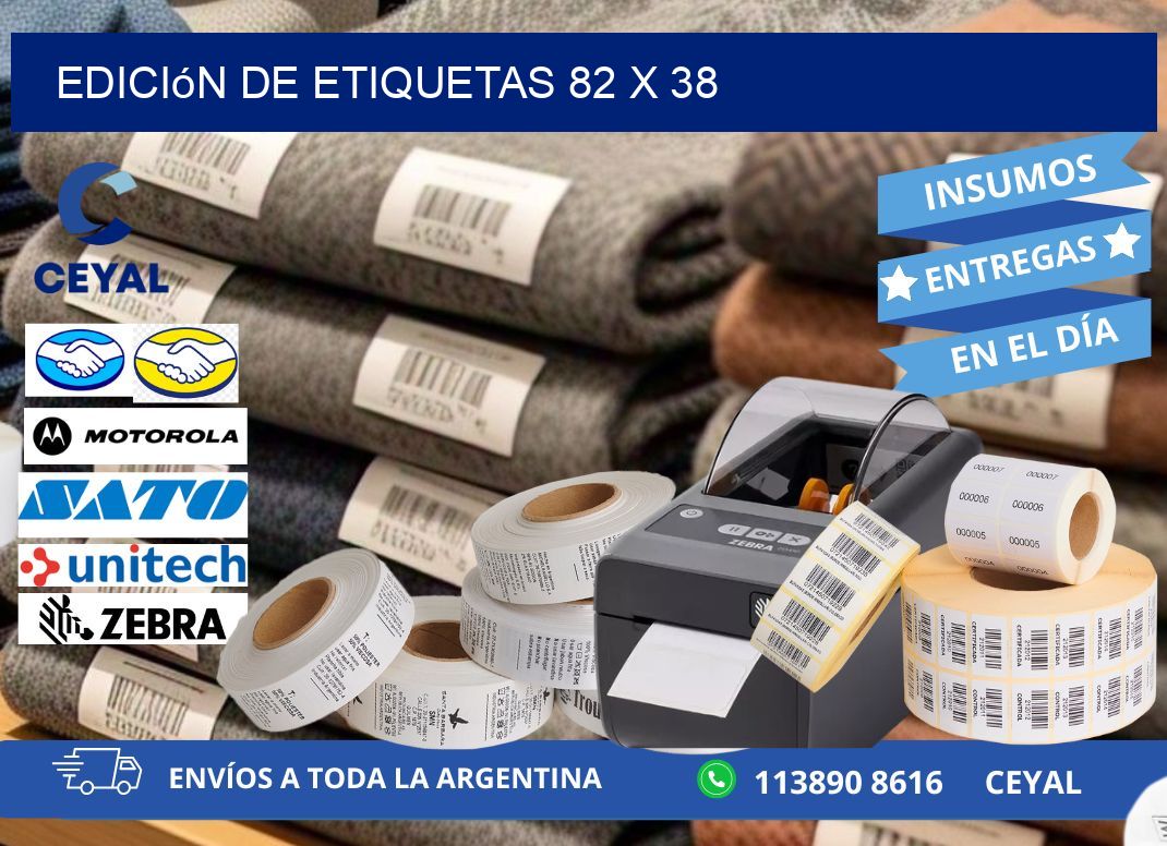 Edición de etiquetas 82 x 38