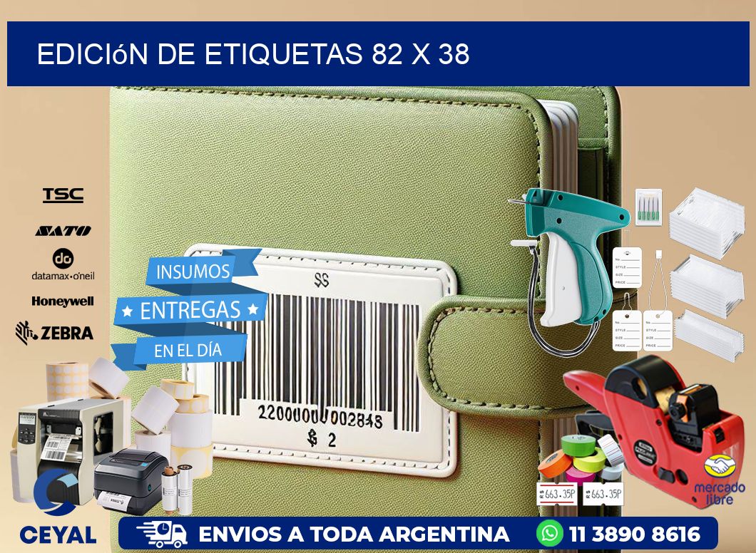 Edición de etiquetas 82 x 38