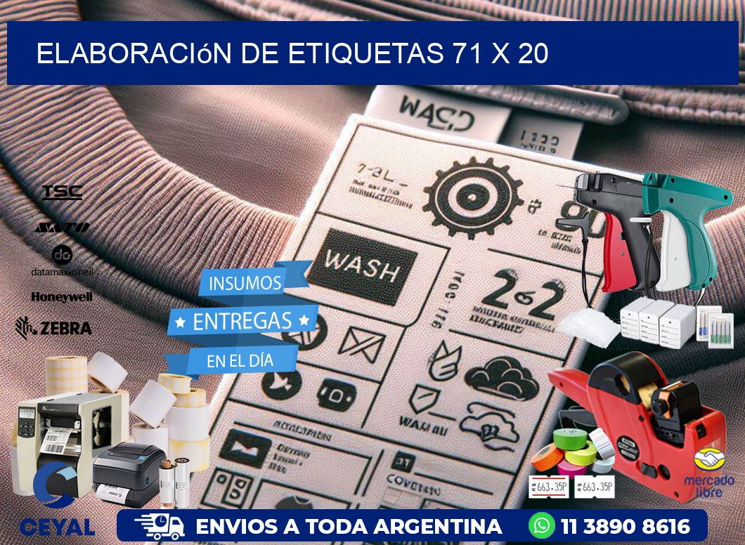 Elaboración de etiquetas 71 x 20