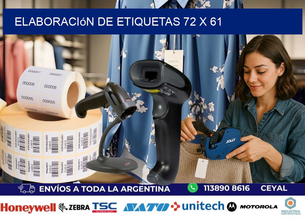 Elaboración de etiquetas 72 x 61