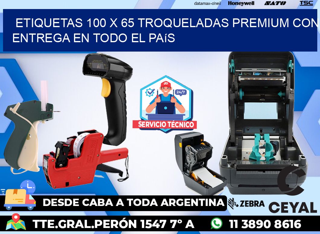 Etiquetas 100 x 65 troqueladas premium con entrega en todo el país