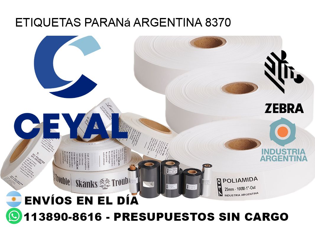 Etiquetas Paraná Argentina 8370
