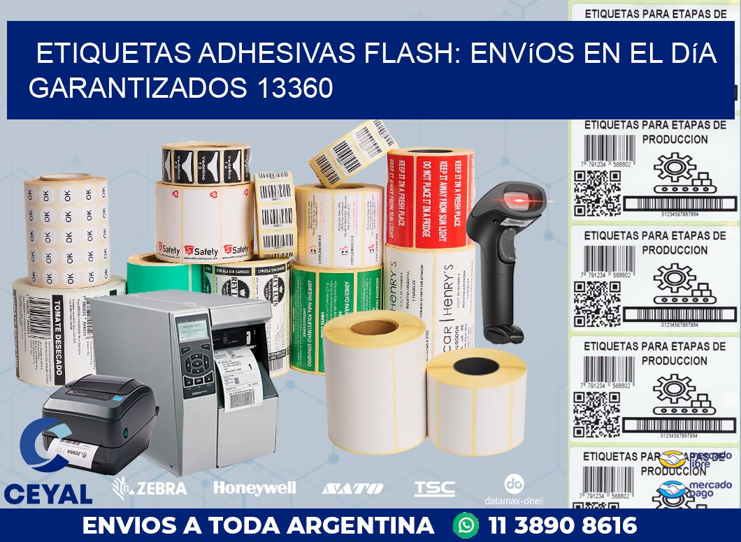Etiquetas adhesivas Flash: Envíos en el Día Garantizados 13360