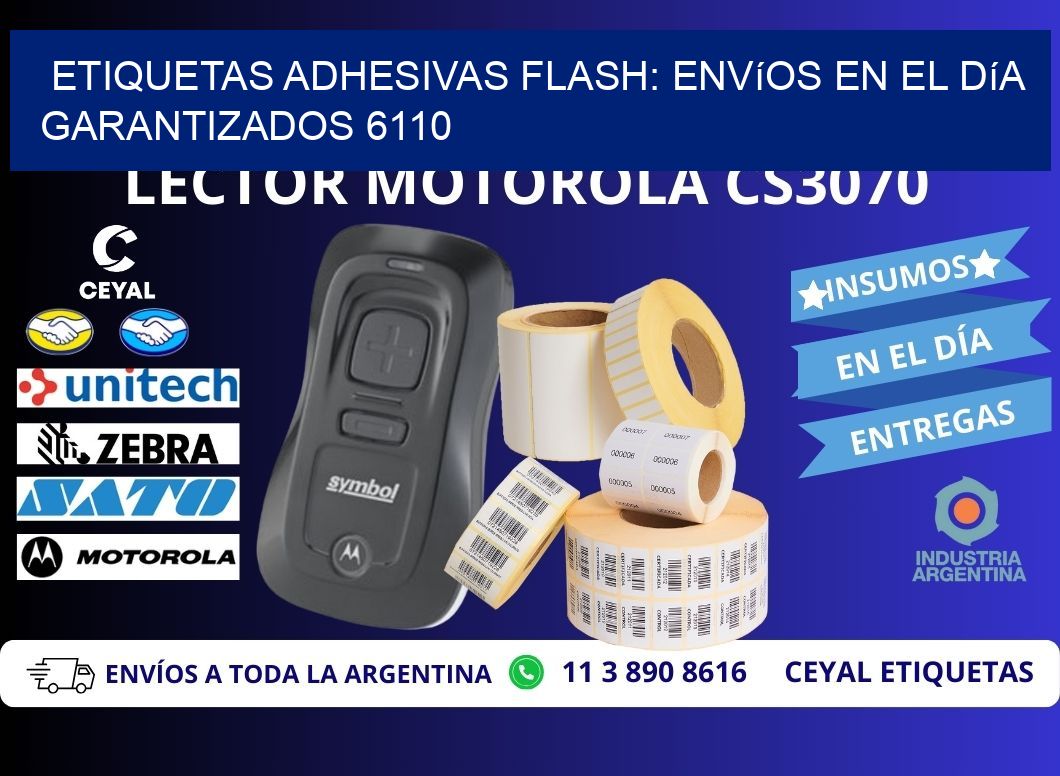 Etiquetas adhesivas Flash: Envíos en el Día Garantizados 6110