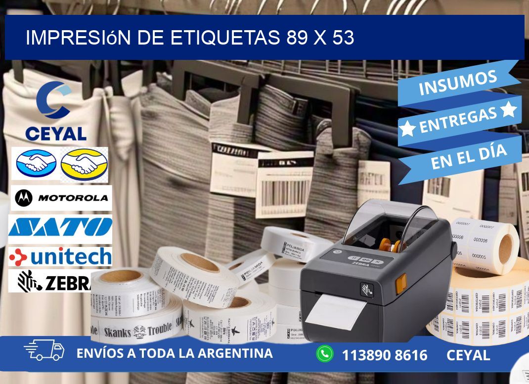 Impresión de etiquetas 89 x 53