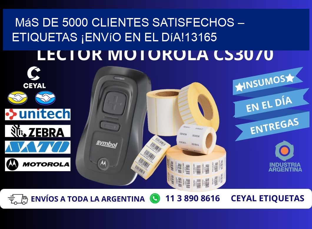 Más de 5000 Clientes Satisfechos – etiquetas ¡Envío en el Día!13165