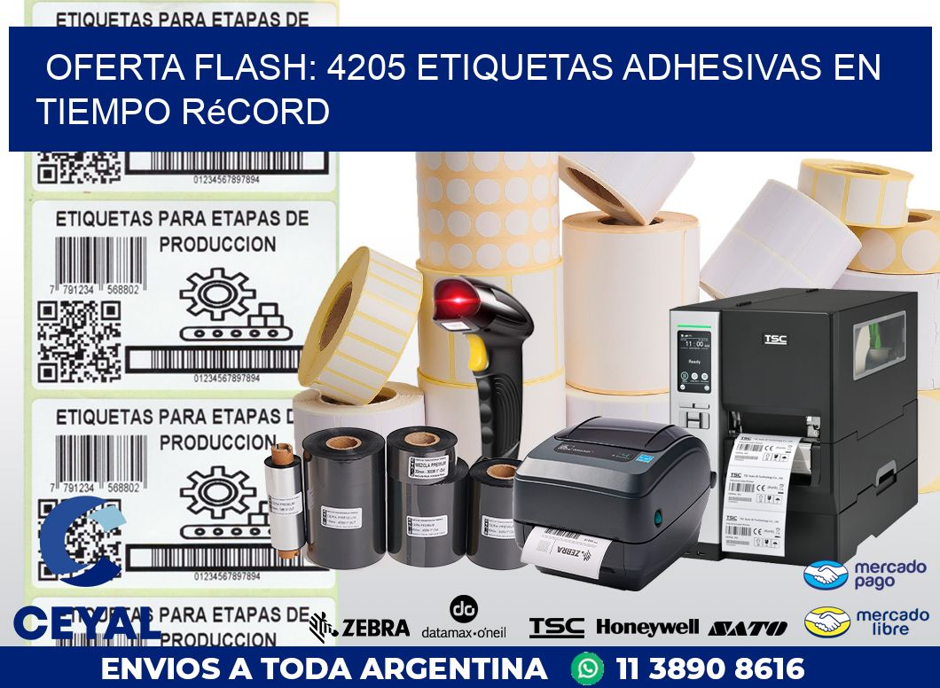 Oferta Flash: 4205 Etiquetas Adhesivas en Tiempo Récord