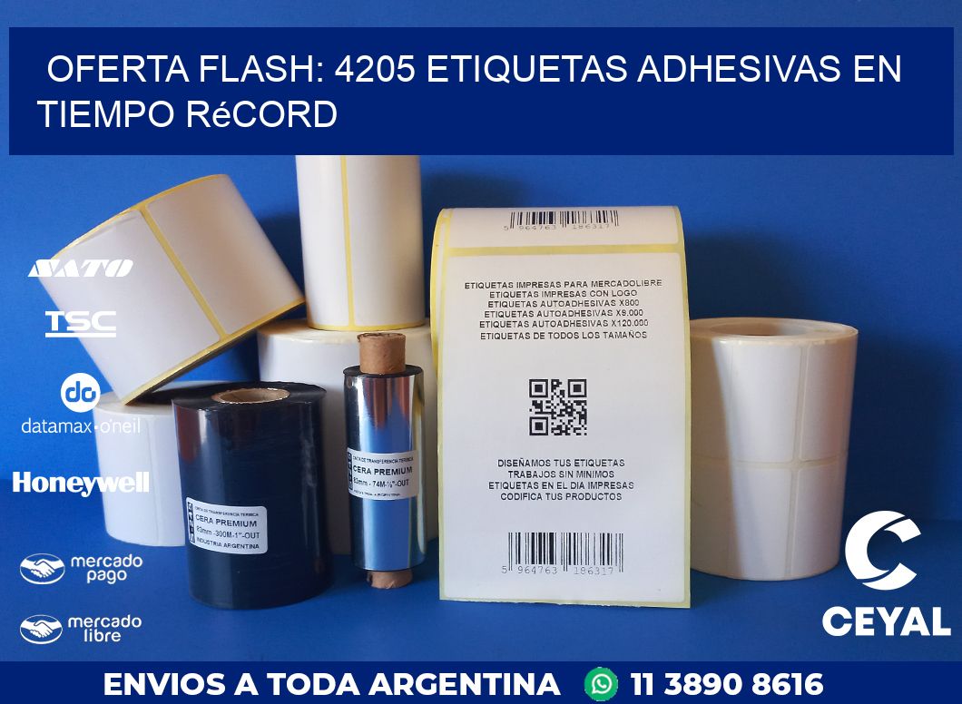 Oferta Flash: 4205 Etiquetas Adhesivas en Tiempo Récord