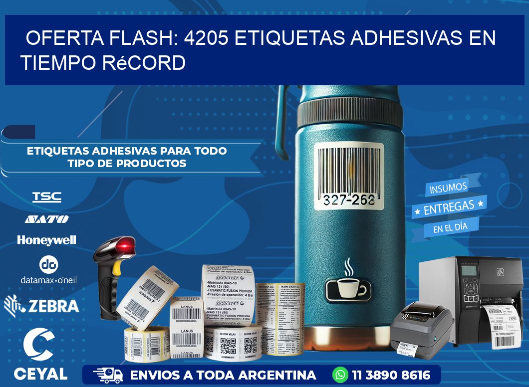 Oferta Flash: 4205 Etiquetas Adhesivas en Tiempo Récord
