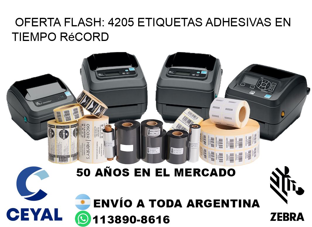 Oferta Flash: 4205 Etiquetas Adhesivas en Tiempo Récord