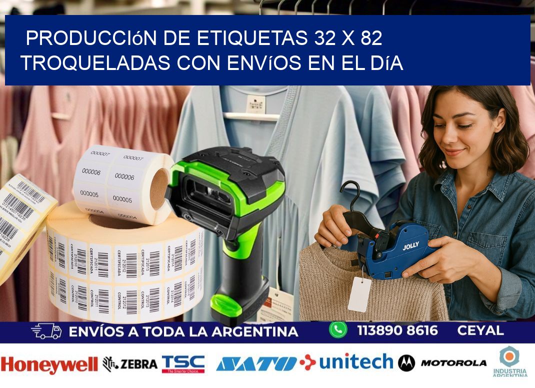 Producción de etiquetas 32 x 82 troqueladas con envíos en el día