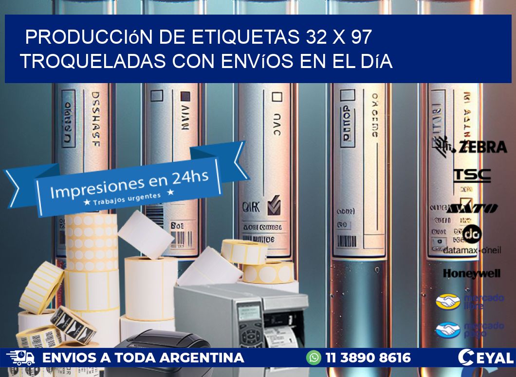 Producción de etiquetas 32 x 97 troqueladas con envíos en el día