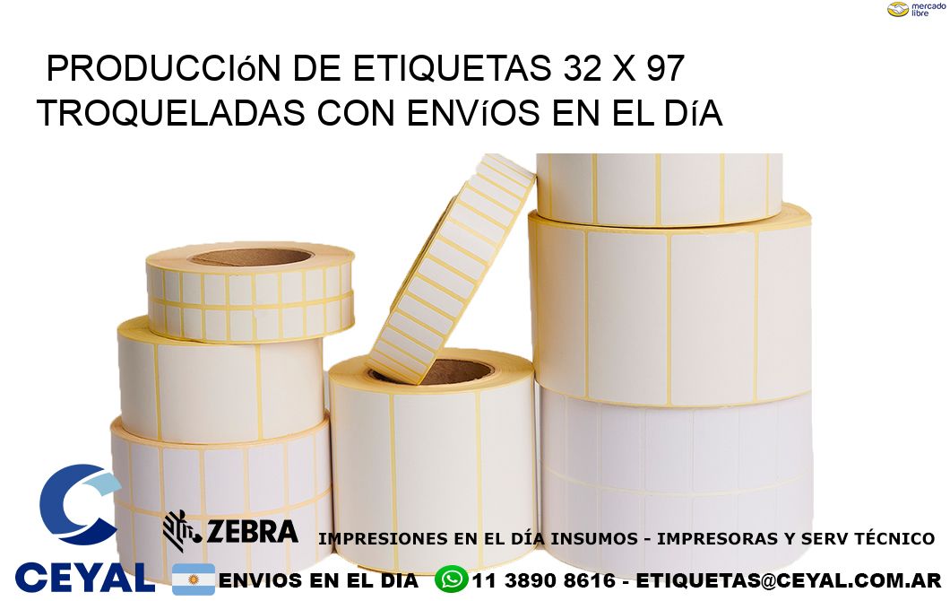 Producción de etiquetas 32 x 97 troqueladas con envíos en el día
