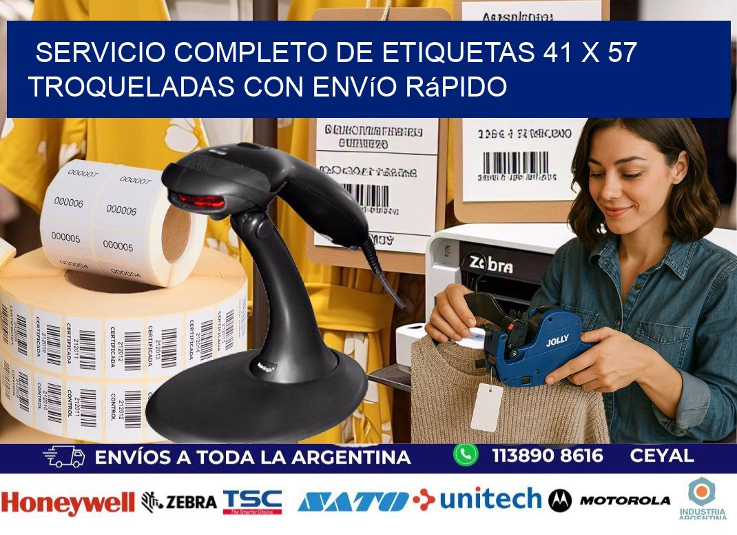 Servicio completo de etiquetas 41 x 57 troqueladas con envío rápido