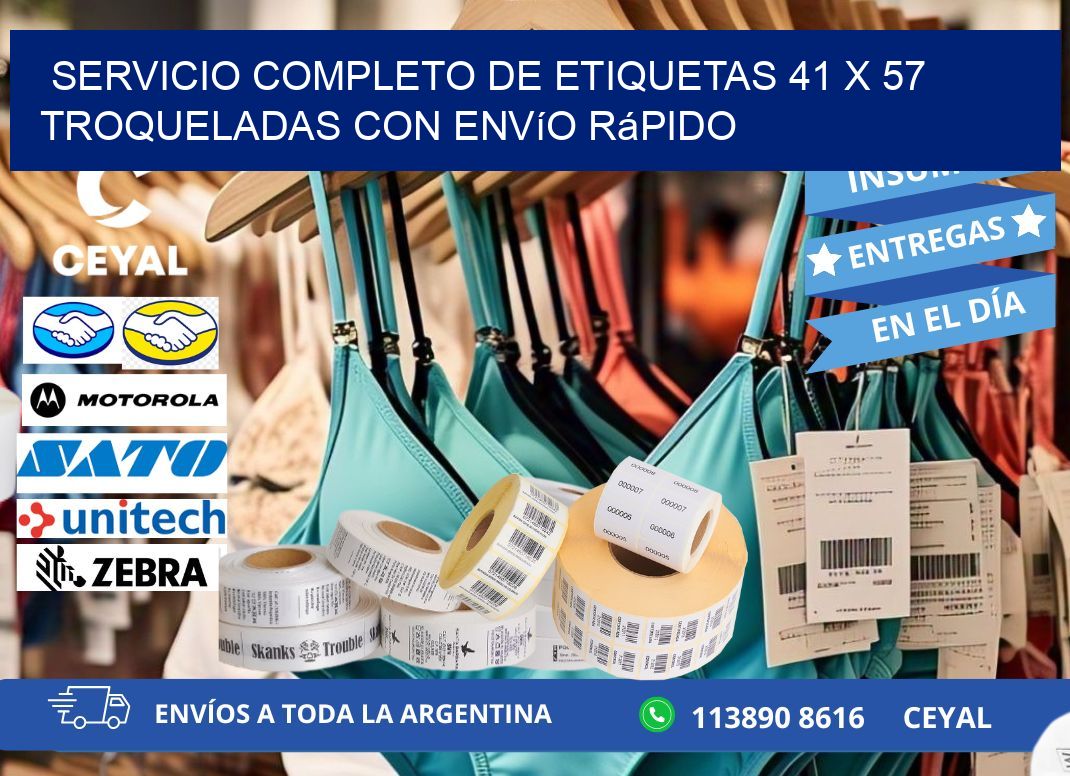 Servicio completo de etiquetas 41 x 57 troqueladas con envío rápido