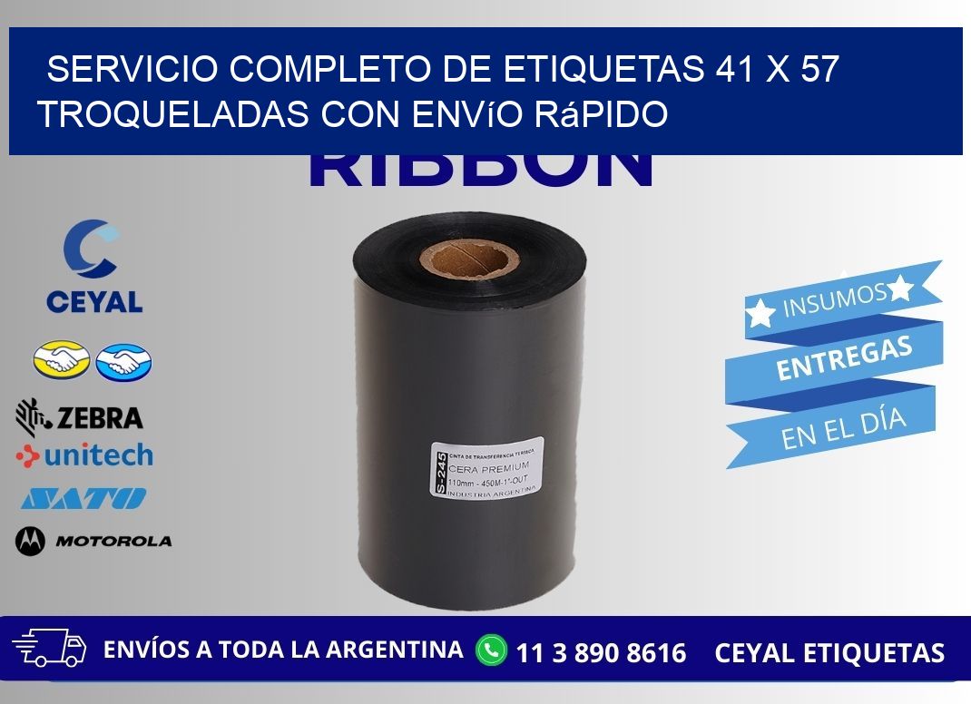 Servicio completo de etiquetas 41 x 57 troqueladas con envío rápido