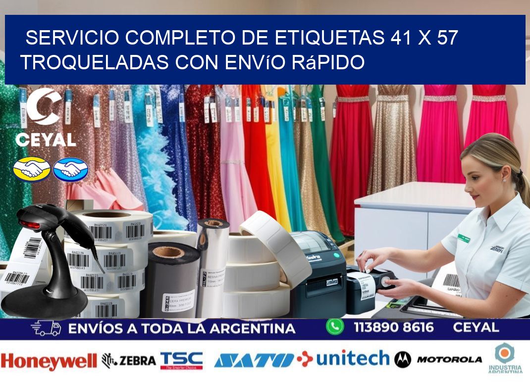 Servicio completo de etiquetas 41 x 57 troqueladas con envío rápido