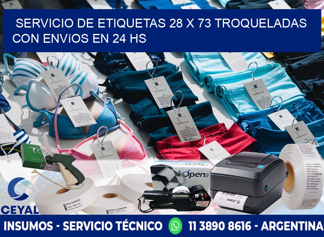 Servicio de etiquetas 28 x 73 troqueladas con envíos en 24 hs