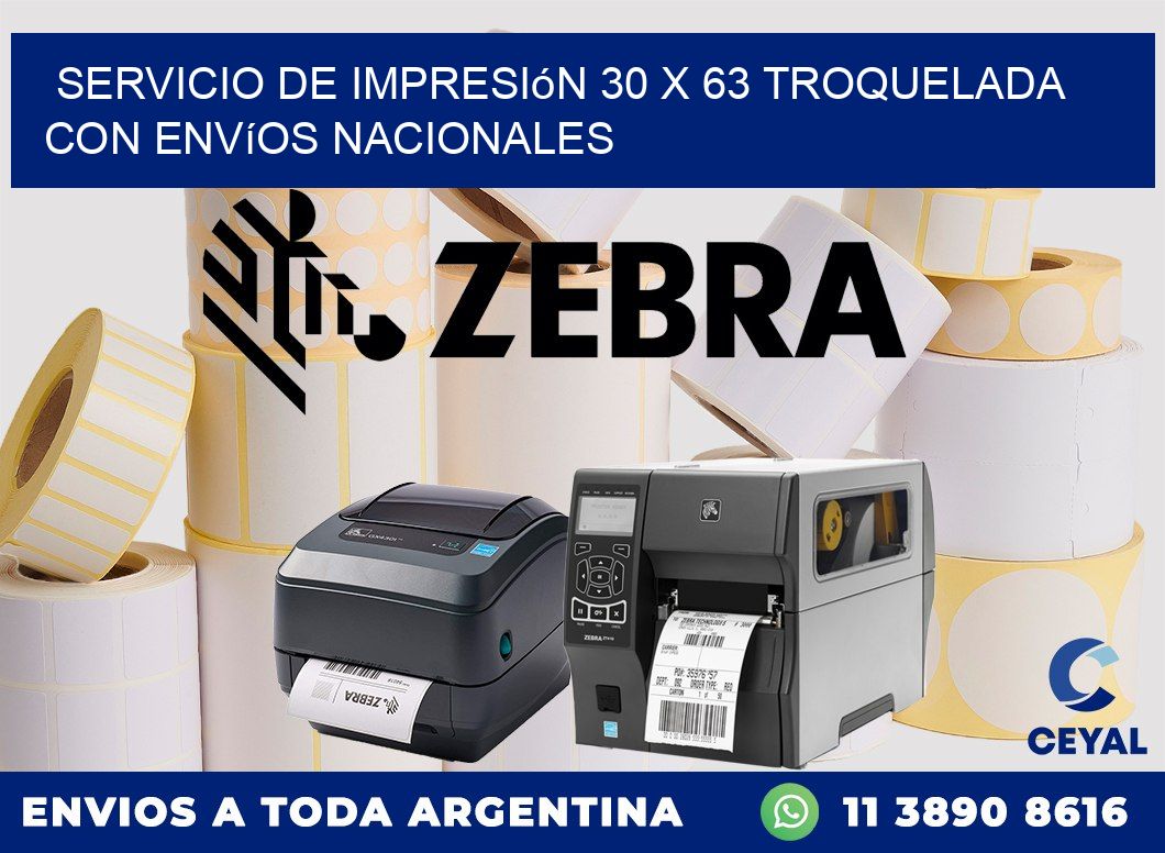 Servicio de impresión 30 x 63 troquelada con envíos nacionales