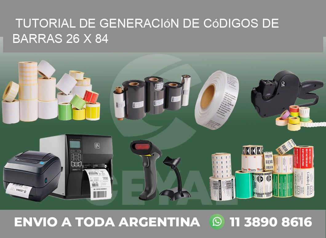Tutorial de Generación de Códigos de Barras 26 x 84