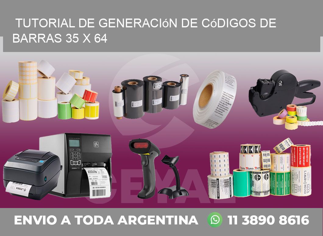 Tutorial de Generación de Códigos de Barras 35 x 64