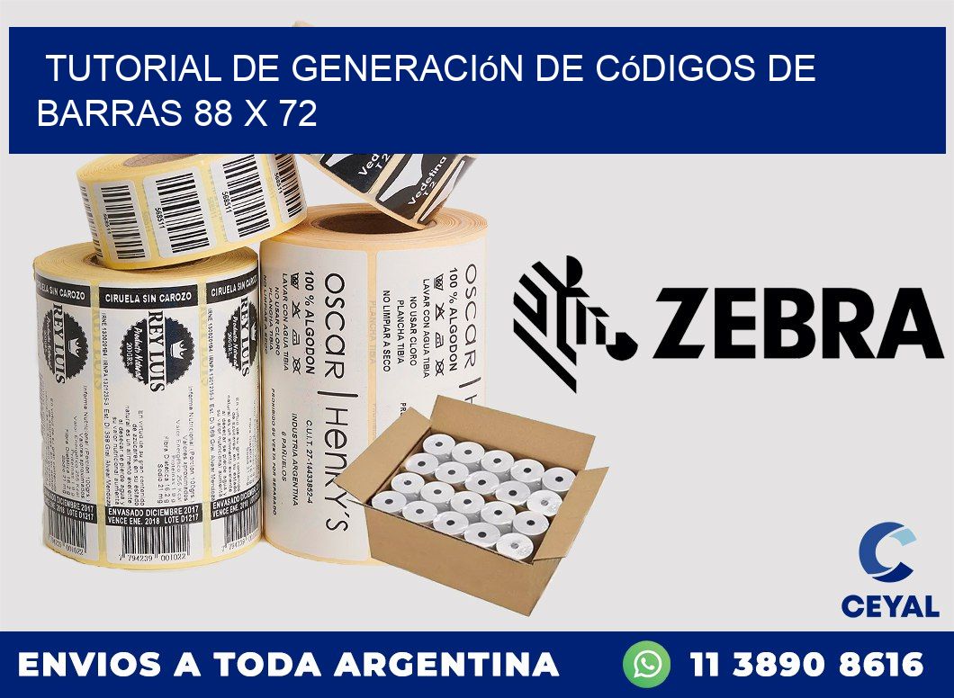 Tutorial de Generación de Códigos de Barras 88 x 72