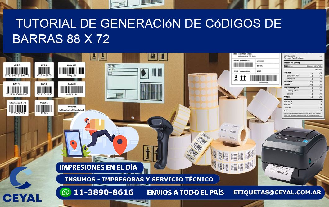 Tutorial de Generación de Códigos de Barras 88 x 72