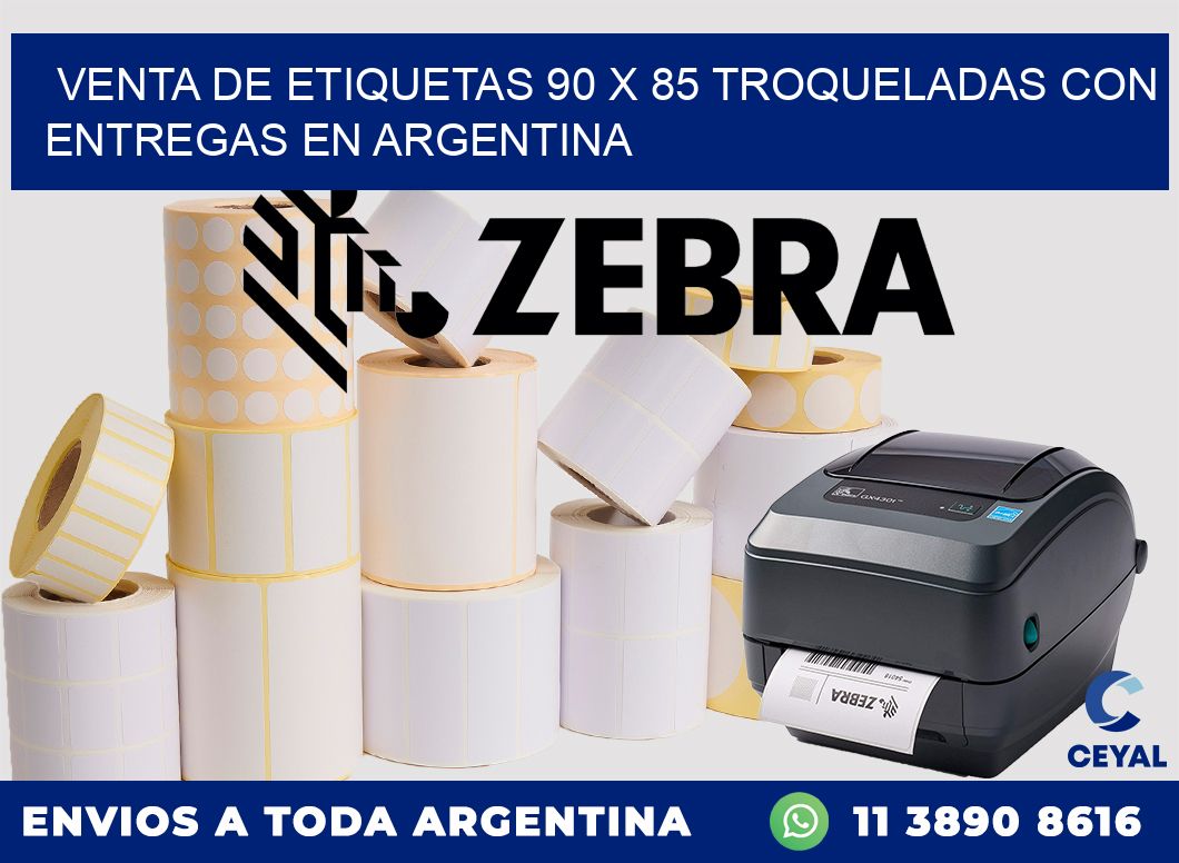 Venta de etiquetas 90 x 85 troqueladas con entregas en Argentina